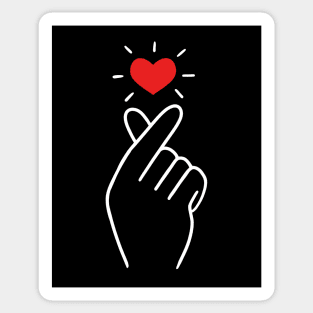 Minimal Finger heart Sticker